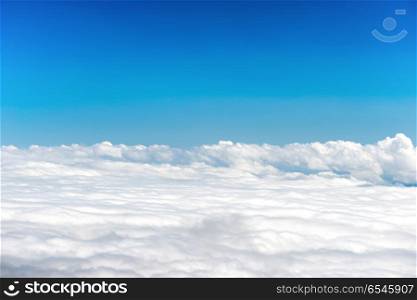 White clouds on the blue sky as nature background. White clouds and blue sky