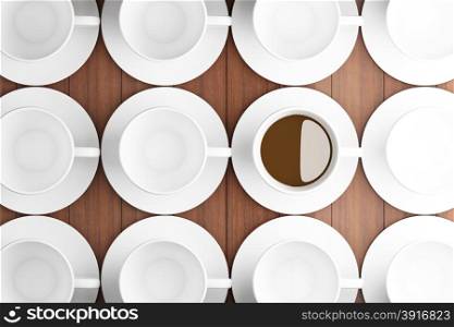 White coffee cup background
