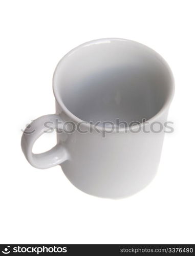 white coffee mug isolated on white viewed from the top