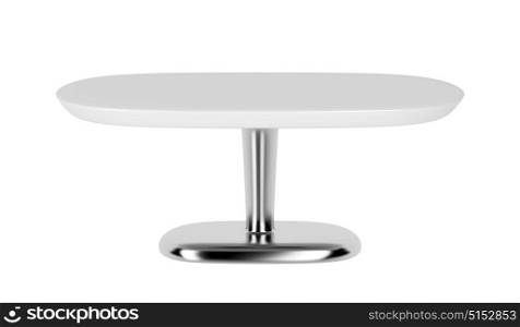 White coffee table isolated on white background