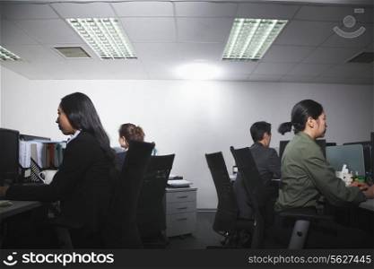 White-collar workers working in office