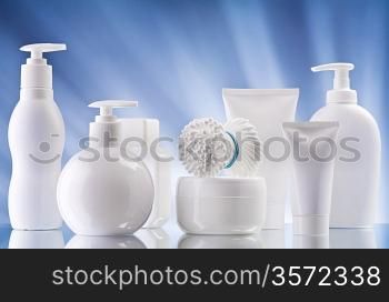 white composition of care supplies
