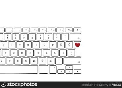 White computer keyboard and keys
