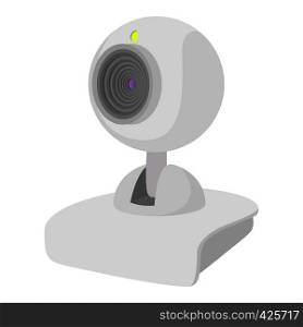 White computer web cam cartoon icon. Illustration on white background. Computer web cam cartoon icon