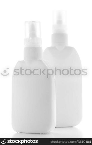 White containers of glue