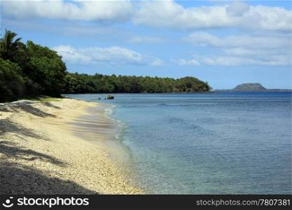 White coral beach on the tropical island Efate, Vanuatu