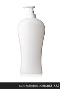 white cosmetic bottle isolated on white