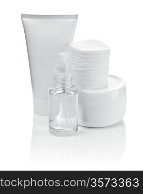 white cosmetical set isolated