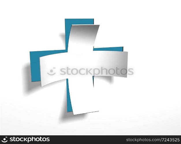White cross with blue red back made in 3d software