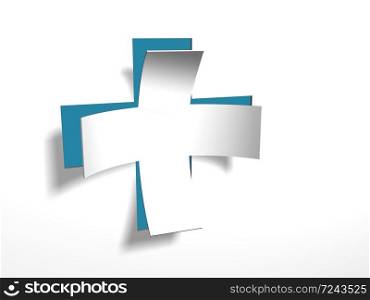 White cross with blue red back made in 3d software