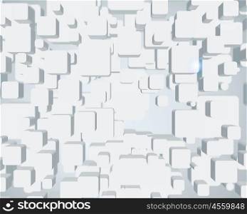 White cubes. Background abstract image of white cubes on white background