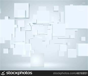 White cubes. Background abstract image of white cubes on white background