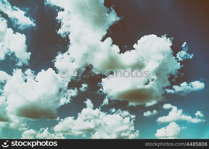 White Cumulus Clouds On Blue Sky