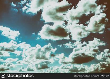 White Cumulus Clouds On Blue Sky