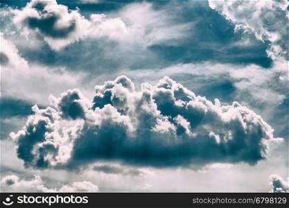White Cumulus Clouds On Blue Sky