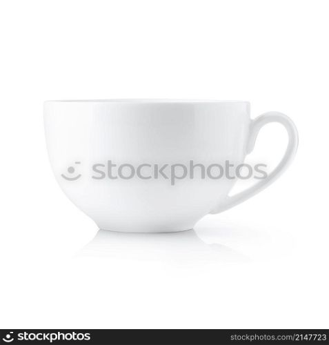 White cup isolated on white background. White cup on white background