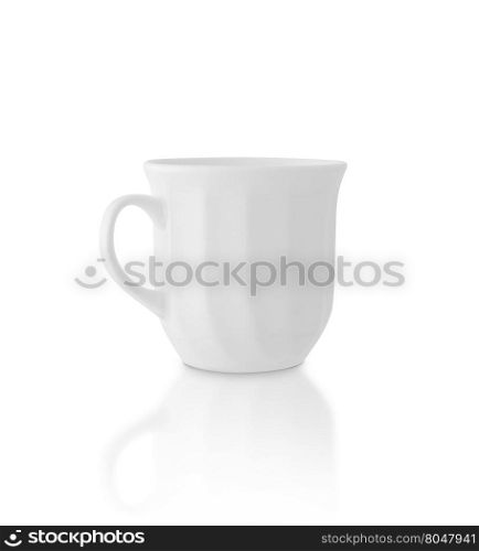 White cup isolated on white background. With clipping path
