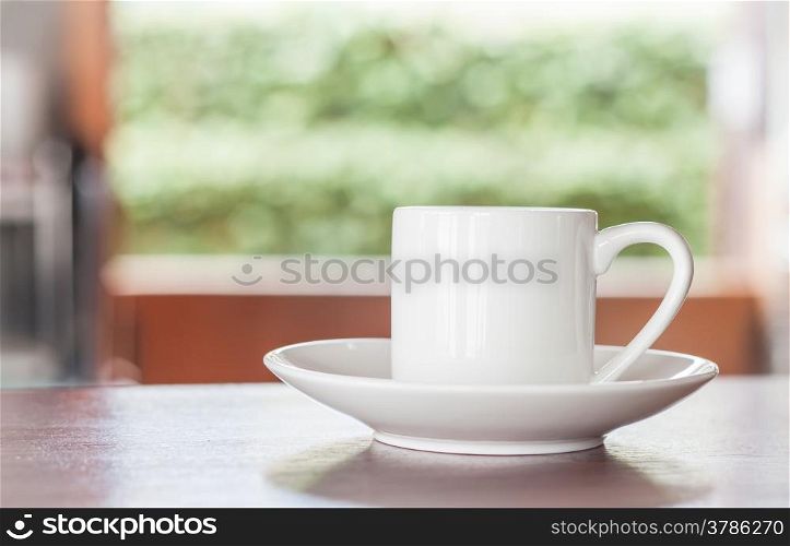 White cup of espresso shot, stock photo