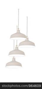 White decorative lamp. Energy-saving led light technology that separates from white background....