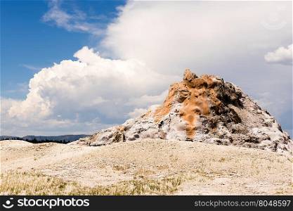 White Dome Geyser sitting inactive before an eruption