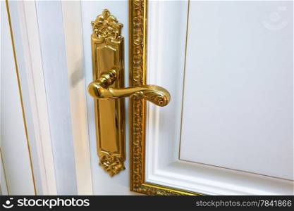 white door with the old gold handle