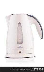 White electric kettle isolated
