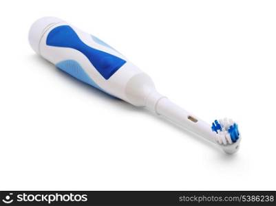 White electric toothbrush isolated on white