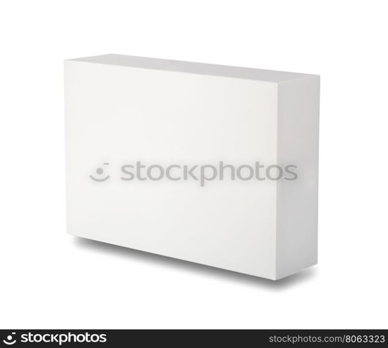White empty cardboard box isolated on white background. White empty cardboard box