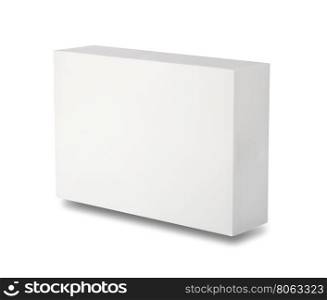 White empty cardboard box isolated on white background. White empty cardboard box