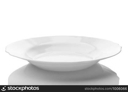 White empty plate isolated on white background.. White empty plate isolated on white background