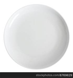 white empty plate on a white background