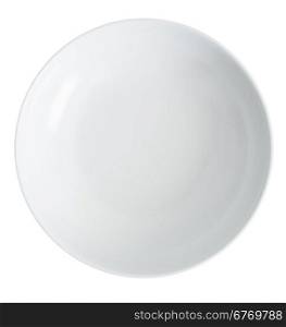 white empty plate on a white background