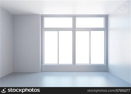 white empty room with window, 3d rendering