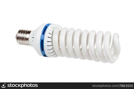 White energy saving lamp spiral. isolated on white background.