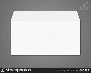 White enveloppe mockup template isolated on dark grey background. White enveloppe mockup template