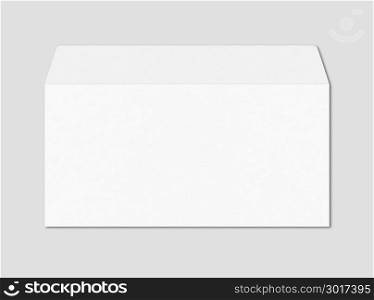 White enveloppe mockup template isolated on grey background. White enveloppe mockup template