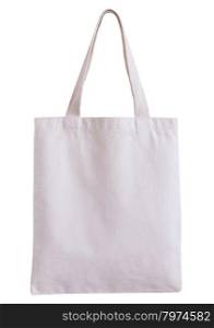 white fabric bag isolated on white background with clipping path