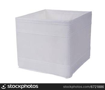 white fabric storage box isolated on white