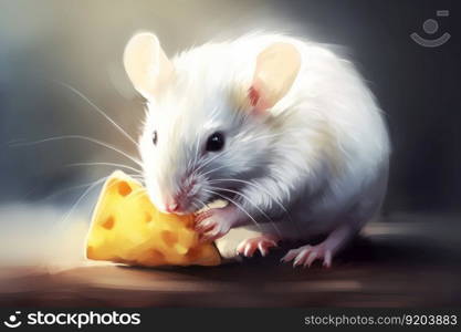 White fat mouse dairy food. Chunk waxy. Generate Ai. White fat mouse dairy food. Generate Ai