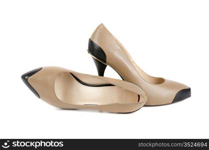 white female shoes on a white background