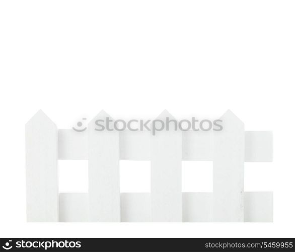 White fence isolated on white background for design