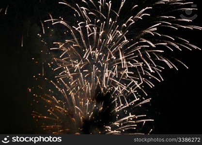 White fireworks at New Year&rsquo;s Celebrations