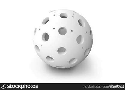 White floorball ball. Game hockey. Generate Ai. White floorball ball. Generate Ai