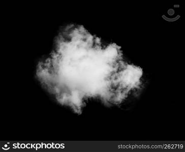 White fluffy cloud isolated on black background