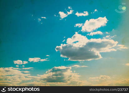 white fluffy clouds in the blue sky