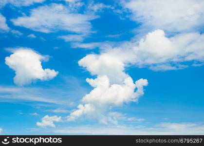 white fluffy clouds in the blue sky