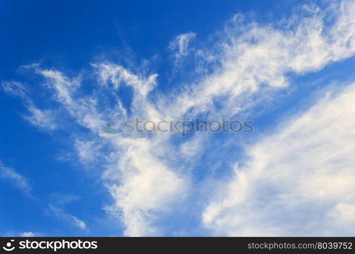 White fluffy clouds in the blue sky