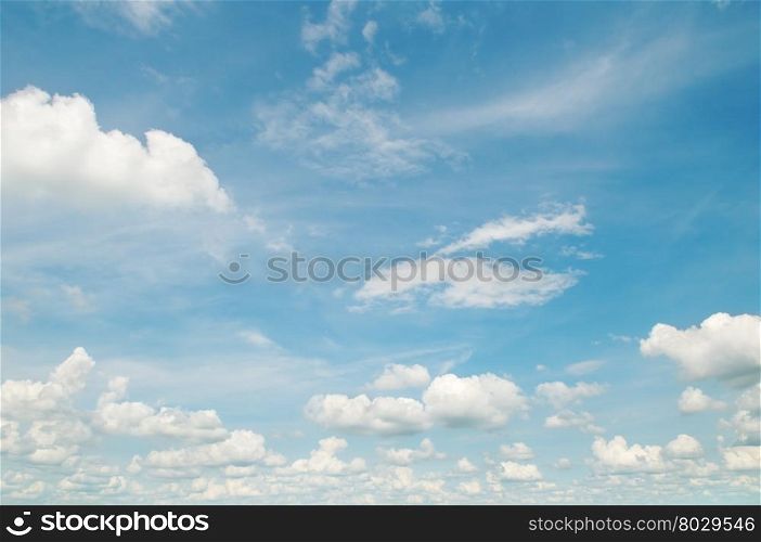 white fluffy clouds on sky