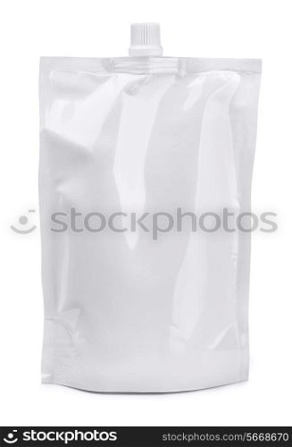 White food doypack isolated on white