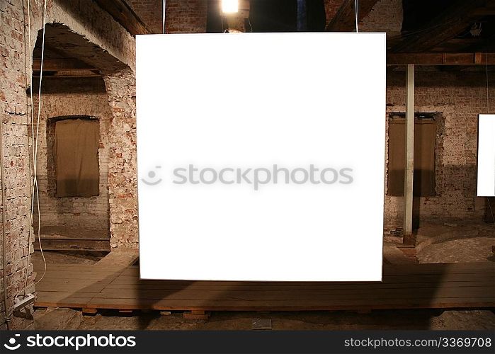 white frame among brick walls